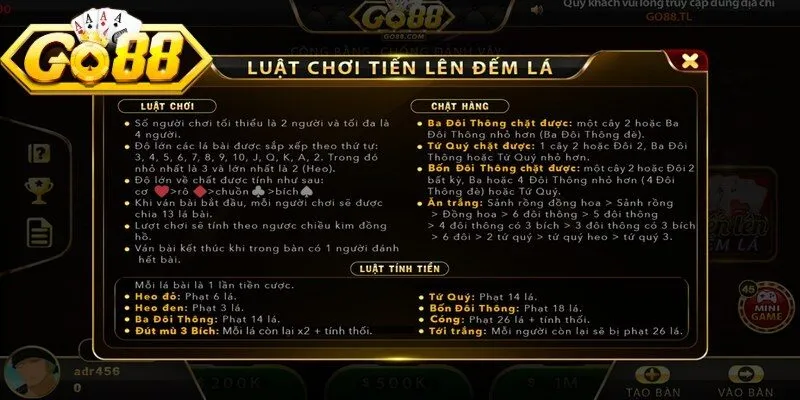 Chuyên mục game bài Go88 ghi điểm nhờ hệ thống luật chơi đa dạng và dễ hiểu