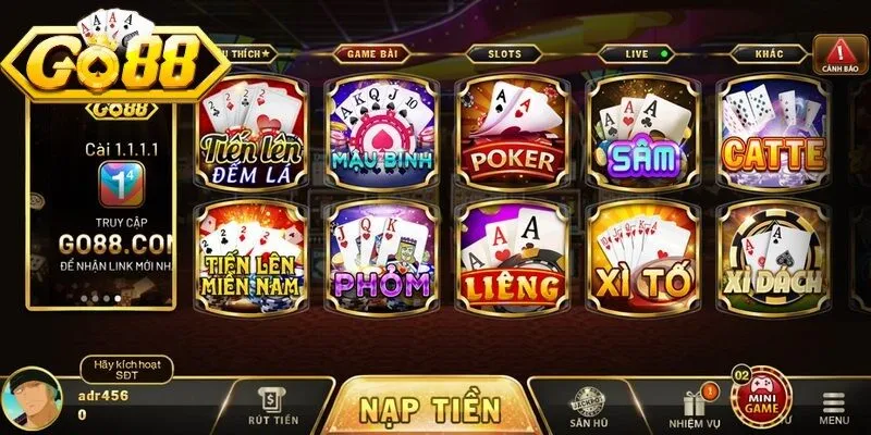 Khám phá thông tin cơ bản về chuyên mục game bài Go88