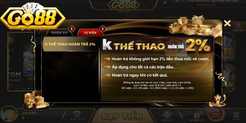 Khuyến Mãi Go88 Hấp Dẫn Mỗi Ngày Cho Mọi Hội Viên 3 Sunwin Hoàn trả cược là một trong những chương trình ưu đãi thiết thực