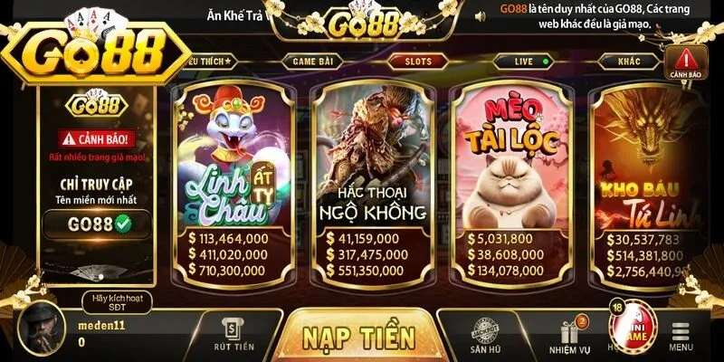 Nổ hũ Go88 là khu vực giải trí tập trung các trò chơi slot đổi thưởng hấp dẫn