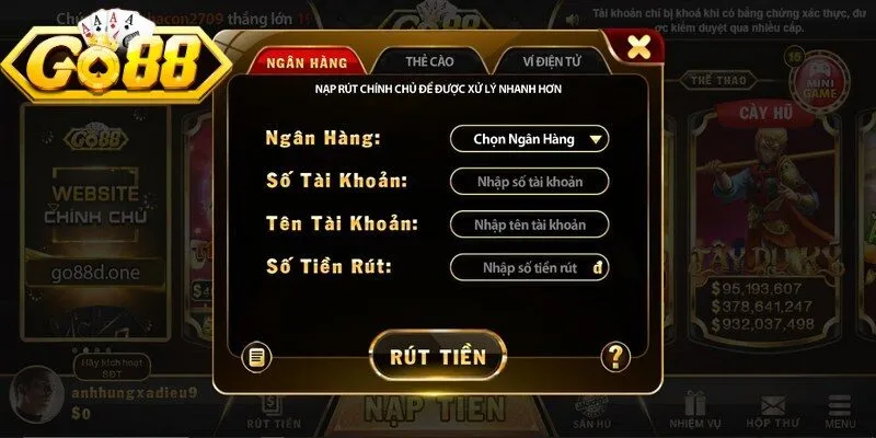 Điền thông tin theo yêu cầu và lựa chọn phương thức phù hợp